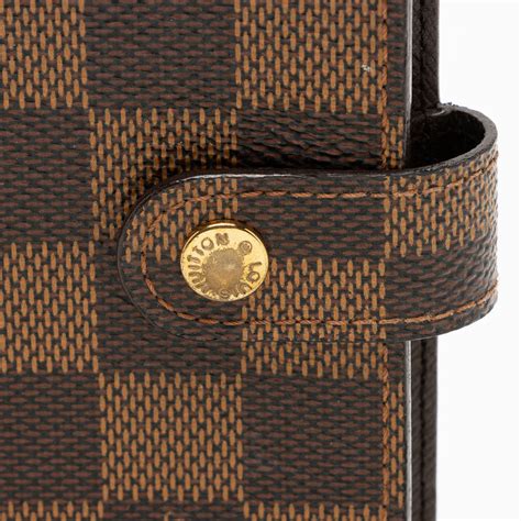 Small Ring Agenda Cover Damier Ebene Canvas 